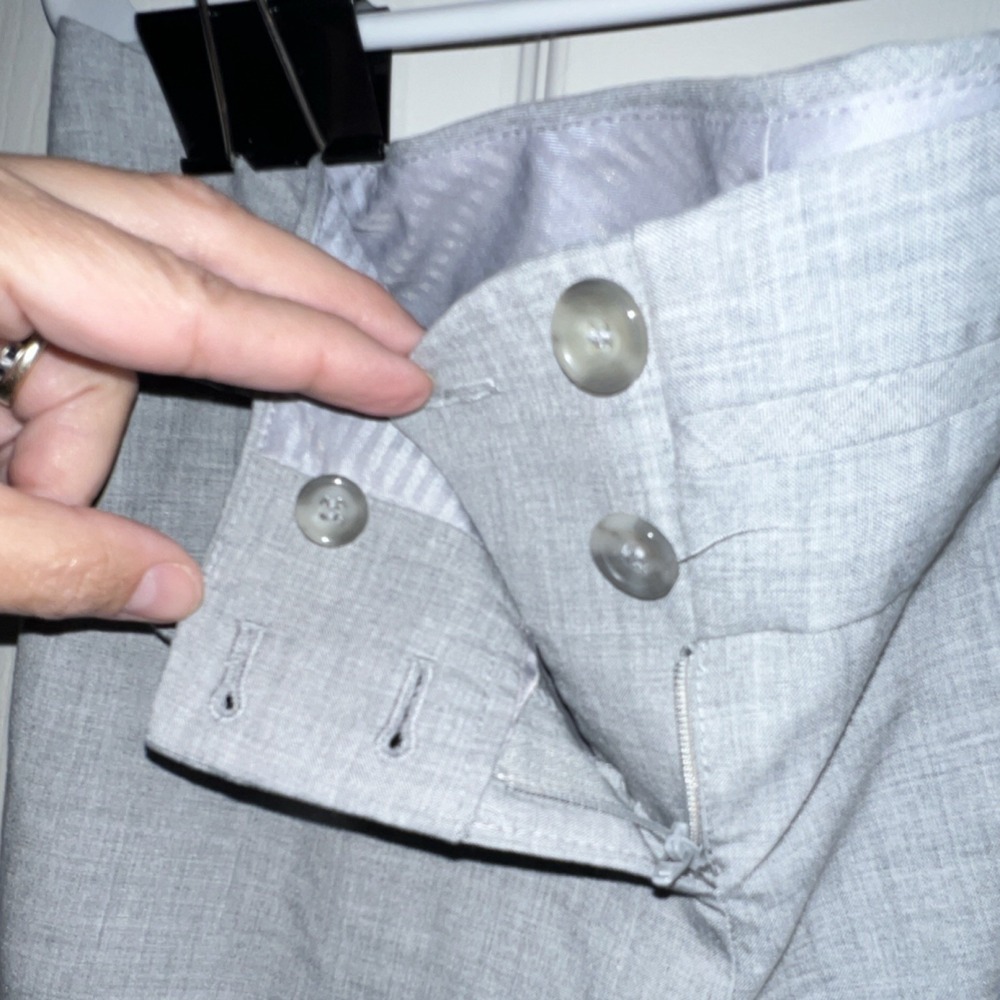 The Limited Drew Fit Dress Pants Gray, Wide Leg, 4 SHORT, Low Rise Double Button - Picture 11 of 15
